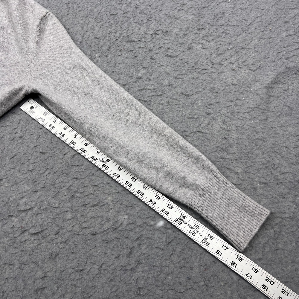 LL Bean Cardigan Womens Small Gray 100% Cashmere Open Front Pockets Knit Sweater - Picture 7 of 10